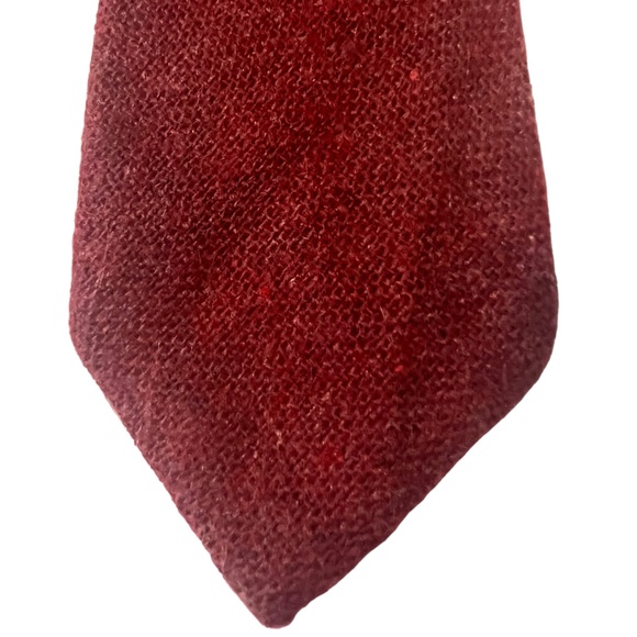 Vintage Woolcrofter by Wembley Wool Tweed Brick Red Knit Tie - Picture 6 of 9